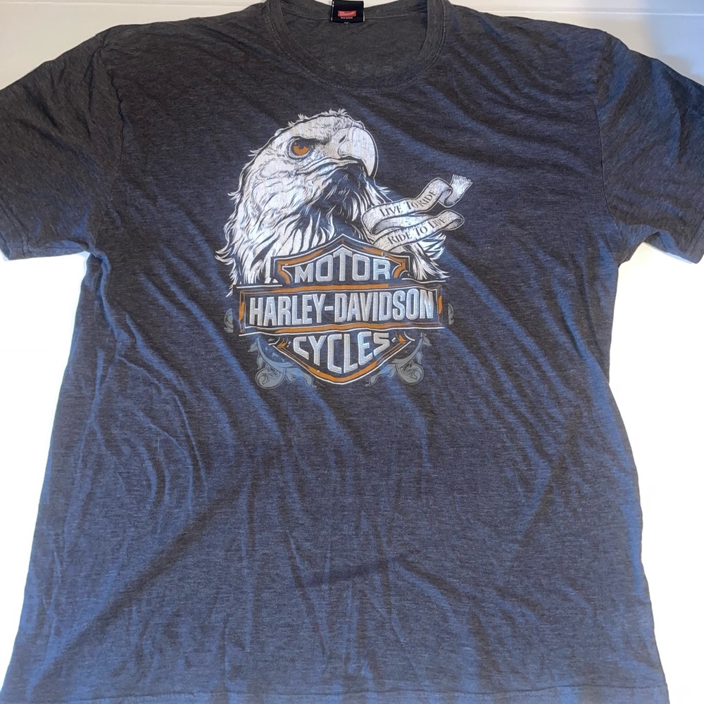Harley-Davidson Emerald City Seattle Eagle Graphic T-Shirt Mens 2XL Gray
